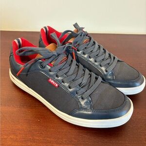 Levi's Men's Size 10.5 Aart Canvas Sport Fashion Sneakers in Dark Blue and Red